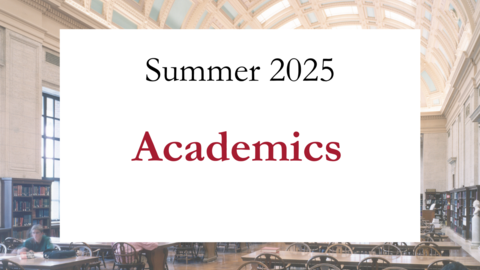 Summer 2025 Academics