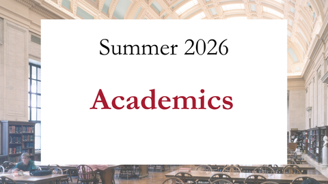 Summer 2026 Academics